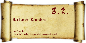Baluch Kardos névjegykártya